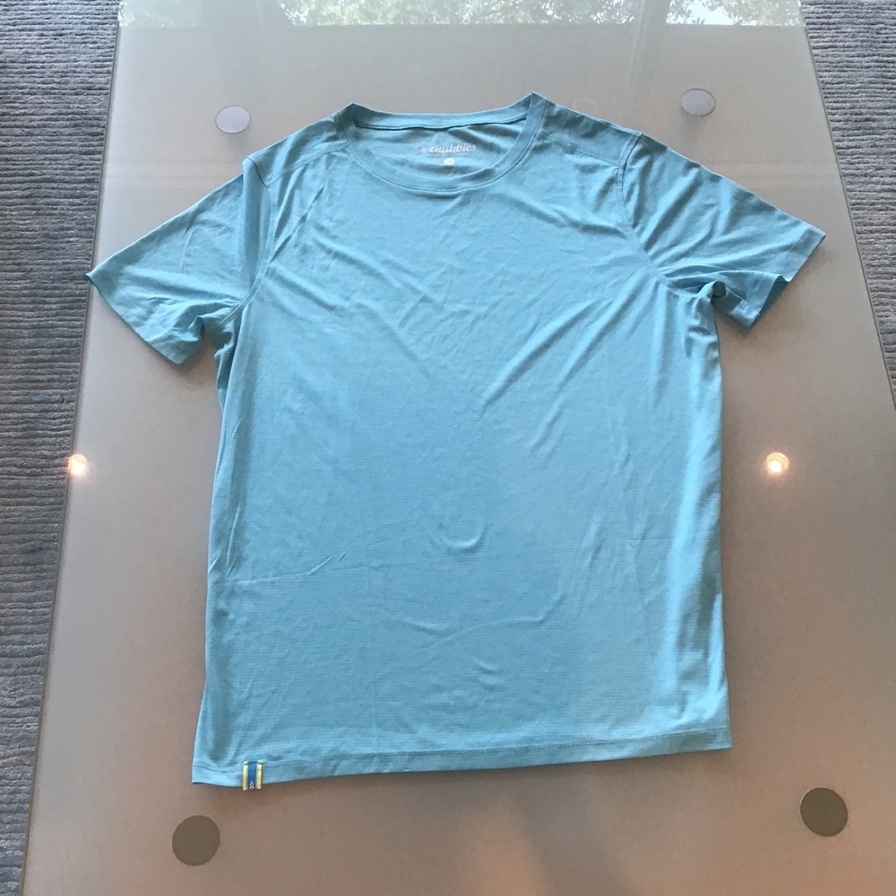 Chubbies The Peacock Rec Tee Performance T-Shirt Teal Blue Short Sleeve M